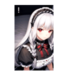 銀髪黒ドレス女の子（個別スタンプ：15）