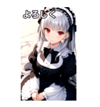 銀髪黒ドレス女の子（個別スタンプ：22）