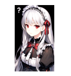 銀髪黒ドレス女の子（個別スタンプ：31）