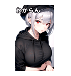 銀髪キャップ女の子ショート（個別スタンプ：23）