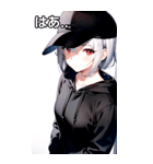 銀髪キャップ女の子ショート（個別スタンプ：25）