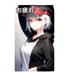 銀髪キャップ女の子ショート（個別スタンプ：28）