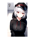 銀髪キャップ女の子ショート（個別スタンプ：31）