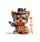 かわいい3Dヨーキーのハロウィーン（個別スタンプ：2）