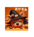 かわいい3Dヨーキーのハロウィーン（個別スタンプ：4）