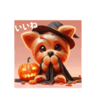 かわいい3Dヨーキーのハロウィーン（個別スタンプ：8）