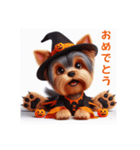 かわいい3Dヨーキーのハロウィーン（個別スタンプ：11）