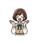 お嬢さん1 (喜怒哀楽を添えて)（個別スタンプ：4）