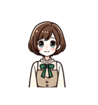 お嬢さん1 (喜怒哀楽を添えて)（個別スタンプ：8）