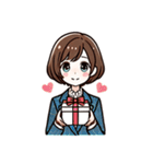 お嬢さん1 (喜怒哀楽を添えて)（個別スタンプ：9）
