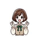 お嬢さん1 (喜怒哀楽を添えて)（個別スタンプ：10）