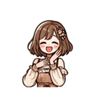 お嬢さん1 (喜怒哀楽を添えて)（個別スタンプ：14）