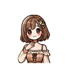 お嬢さん1 (喜怒哀楽を添えて)（個別スタンプ：16）