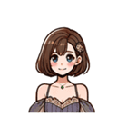 お嬢さん1 (喜怒哀楽を添えて)（個別スタンプ：18）