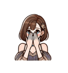お嬢さん1 (喜怒哀楽を添えて)（個別スタンプ：24）
