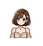 お嬢さん1 (喜怒哀楽を添えて)（個別スタンプ：25）