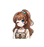 お嬢さん1 (喜怒哀楽を添えて)（個別スタンプ：30）