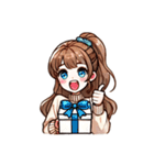 お嬢さん1 (喜怒哀楽を添えて)（個別スタンプ：31）