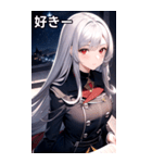 銀髪夜空ピーコート女の子（個別スタンプ：36）