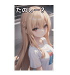 金髪tシャツ女の子（個別スタンプ：2）