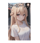 金髪tシャツ女の子（個別スタンプ：5）