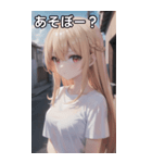 金髪tシャツ女の子（個別スタンプ：6）