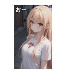 金髪tシャツ女の子（個別スタンプ：7）