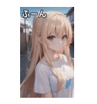 金髪tシャツ女の子（個別スタンプ：10）