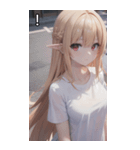 金髪tシャツ女の子（個別スタンプ：15）