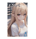 金髪tシャツ女の子（個別スタンプ：22）
