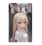 金髪tシャツ女の子（個別スタンプ：30）