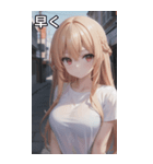 金髪tシャツ女の子（個別スタンプ：39）