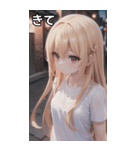 金髪tシャツ女の子（個別スタンプ：40）