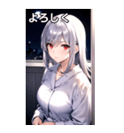 銀髪夜空バスローブ女の子（個別スタンプ：22）