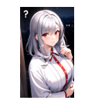 銀髪夜空バスローブ女の子（個別スタンプ：31）