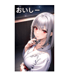 銀髪夜空バスローブ女の子（個別スタンプ：32）