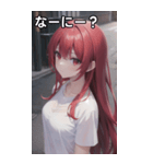 赤髪tシャツ女の子（個別スタンプ：5）
