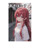 赤髪tシャツ女の子（個別スタンプ：6）
