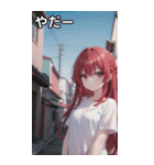 赤髪tシャツ女の子（個別スタンプ：16）