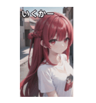 赤髪tシャツ女の子（個別スタンプ：21）