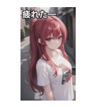 赤髪tシャツ女の子（個別スタンプ：24）