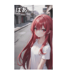 赤髪tシャツ女の子（個別スタンプ：25）