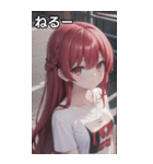 赤髪tシャツ女の子（個別スタンプ：27）