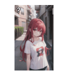 赤髪tシャツ女の子（個別スタンプ：31）