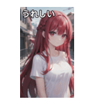 赤髪tシャツ女の子（個別スタンプ：38）