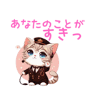 ホストの格好をした子猫ちゃんスタンプ（個別スタンプ：32）