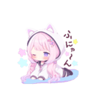 猫耳のピンクの髪の女の子（個別スタンプ：4）
