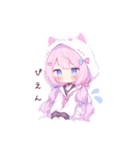 猫耳のピンクの髪の女の子（個別スタンプ：9）