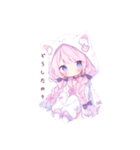 猫耳のピンクの髪の女の子（個別スタンプ：16）