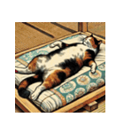 浮世絵風の表情豊かな猫たち（個別スタンプ：7）